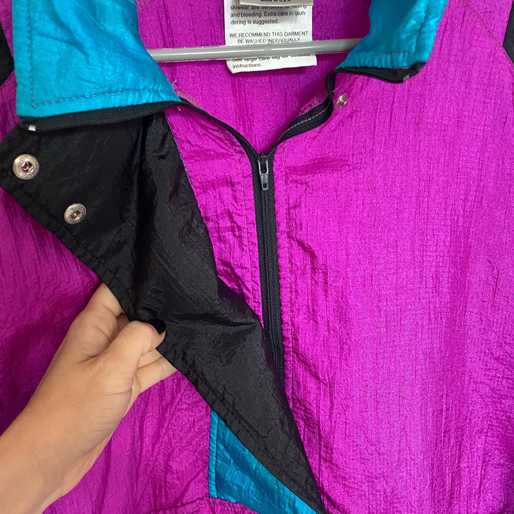 Vintage 80s windbreaker jacket woman’s size M - Picture 5 of 7